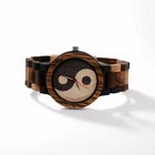 Philosopher Yin Yang Men’s Quartz Watch Vintage Chinese Design Wooden Strap