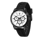 Maserati Successo Men's R8871621010 Chronograph White Dial Silicone Strap 45mm