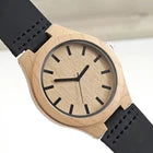 PRX Wood Men’s Quartz Watch Natural Wood Case Brown Dial Leather Strap 40mm