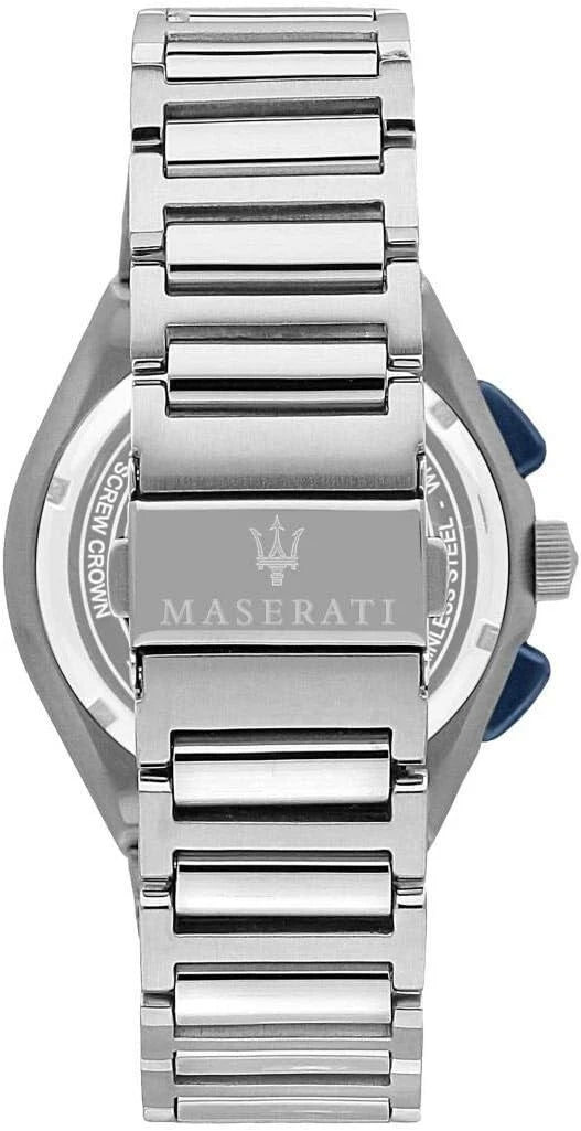 Maserati Men's Triconic R8873639001 Quartz Steel Silver Bracelet 43mm Blue Dial