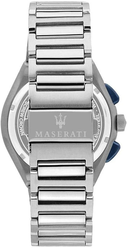 Maserati Men's Triconic R8873639001 Quartz Steel Silver Bracelet 43mm Blue Dial