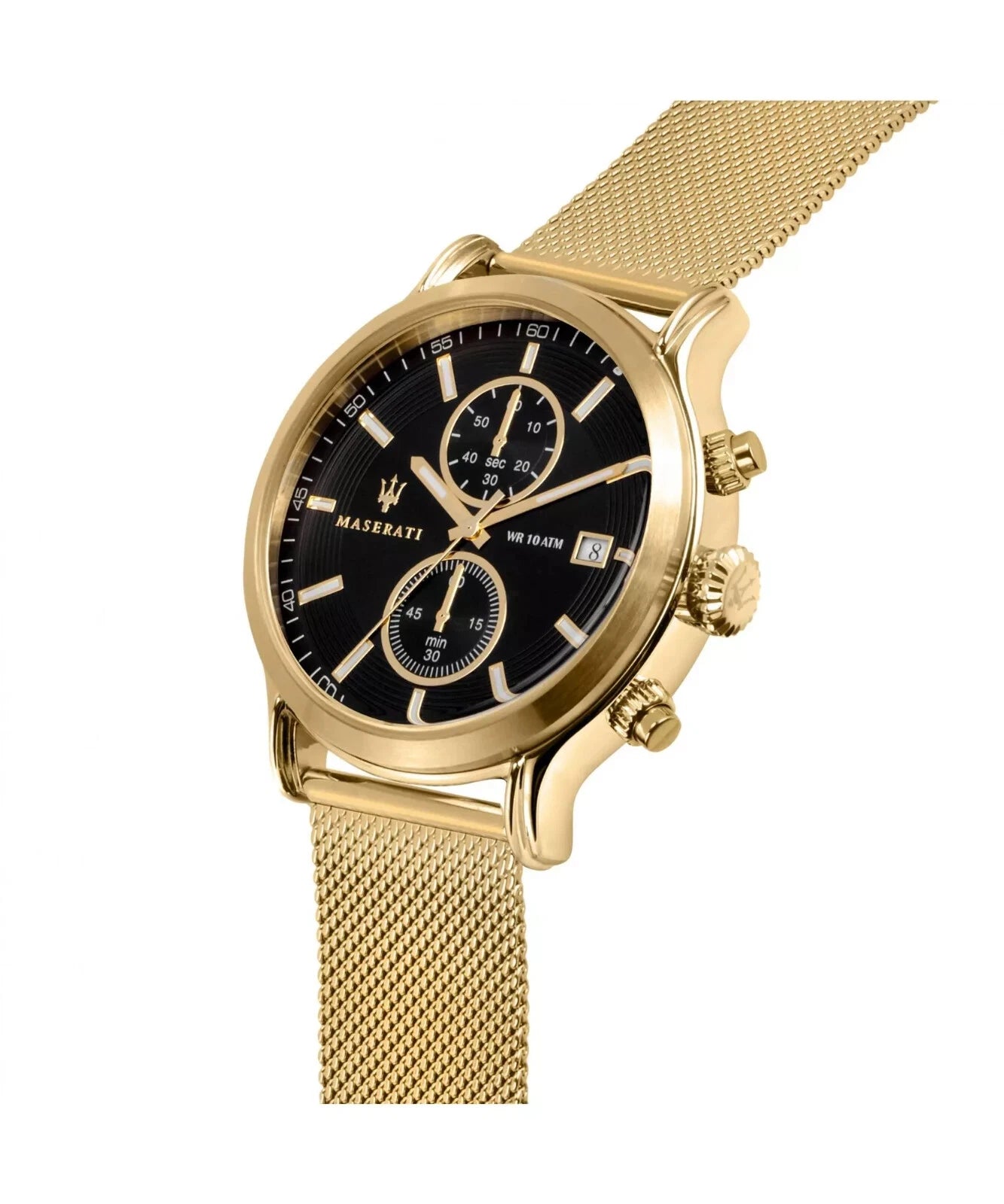Maserati Epoca R8873618007 Men's Analog Quartz Black Dial Gold-Plated 42mm Watch