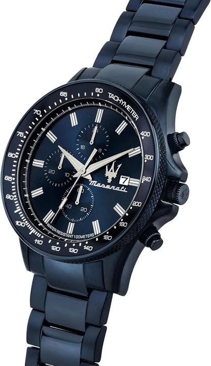 Maserati Men's Chronograph Analog Blue Edition Watch R8873640023 Steel 44mm