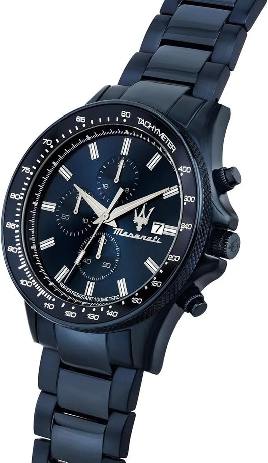 Maserati Men's Chronograph Analog Blue Edition Watch R8873640023 Steel 44mm