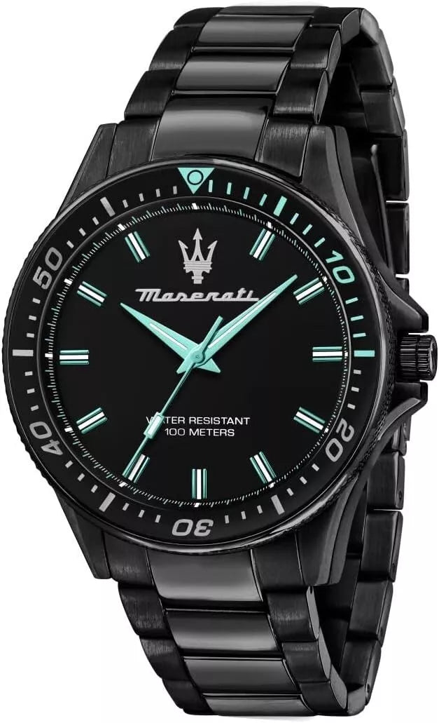 Maserati Aqua Edition Men's Black Watch R8853144001 Quartz Steel Black Dial 44mm