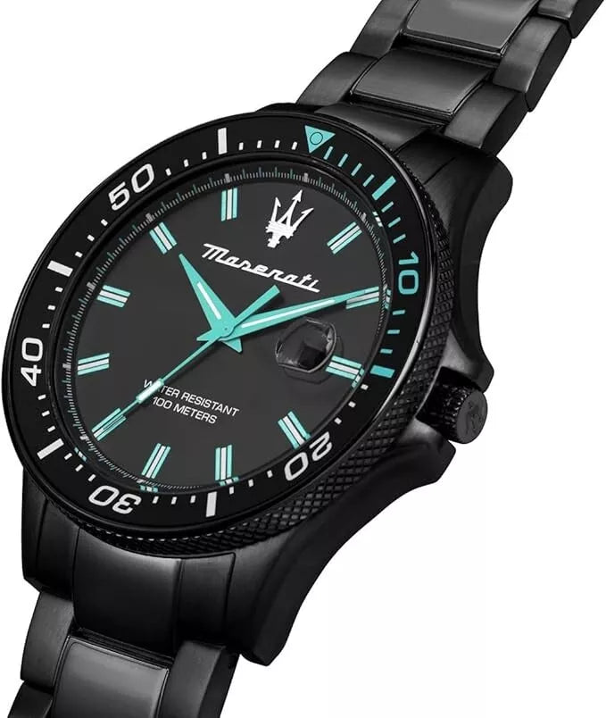 Maserati Aqua Edition Men's Black Watch R8853144001 Quartz Steel Black Dial 44mm