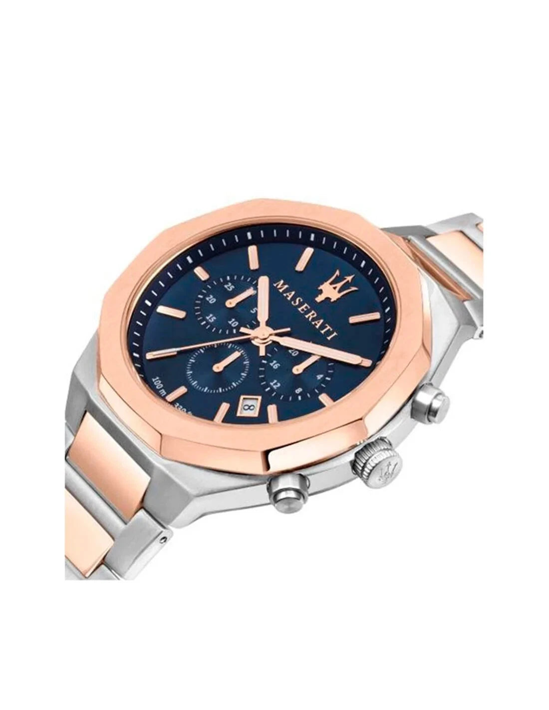 Maserati Stile Chronograph Men's R8873642002 Quartz Steel Watch Blue Dial 45mm