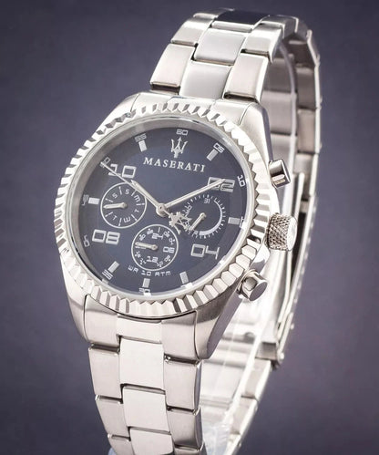 Maserati Competizione Quartz Men's Watch R8853100011 Silver Steel Blue Dial 40mm