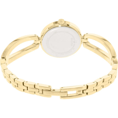Bulova Women's 98L225 Crystal Gold Stainless Steel Quartz Watch 26mm Dial