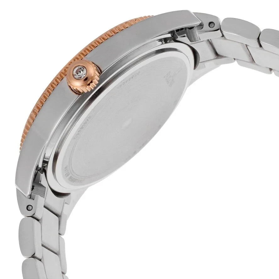 Bulova Women's Crystal Collection Silver Dial Two Tone Steel Strap Watch 98N101