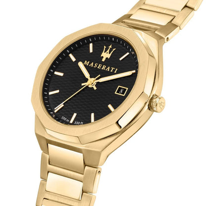 Maserati R8853142004 Stile Men's Analog Quartz Watch Gold Stainless Steel 42mm