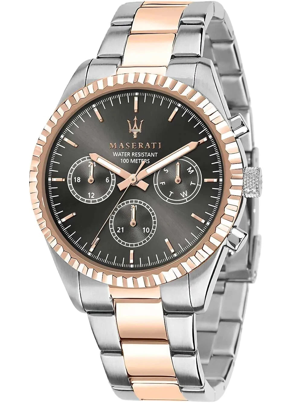 Maserati Competizione Mens R8853100020 Analog Quartz Steel Watch Black Dial 43mm