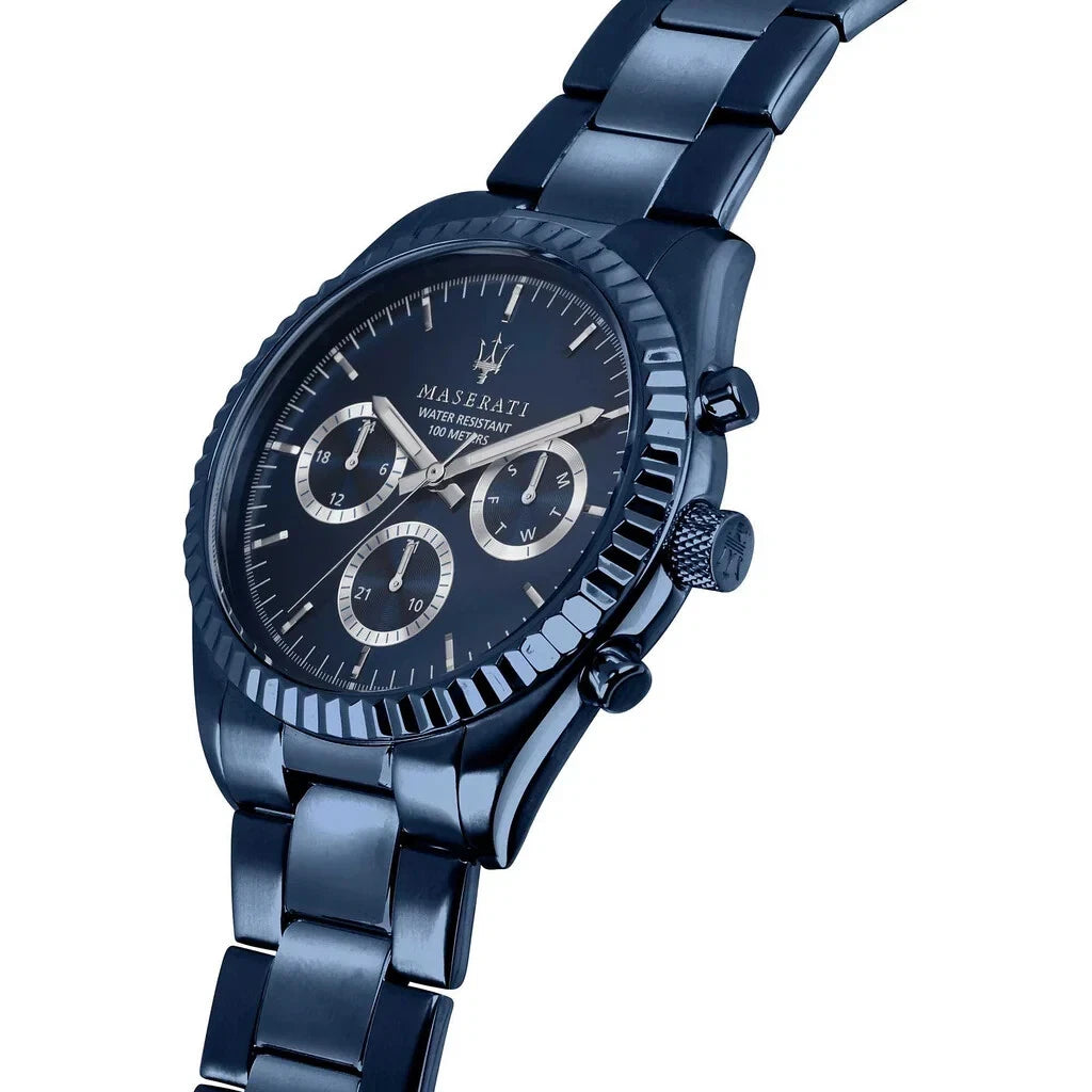 Maserati Blue Edition Men Analogue R8853100025 Quartz Steel Watch Blue Dial 43mm