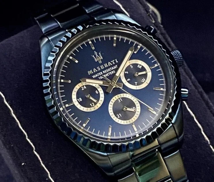 Maserati Blue Edition Men Analogue R8853100025 Quartz Steel Watch Blue Dial 43mm