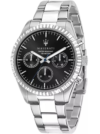 Maserati Competizione Men's R8853100023 Quartz Steel Watch Black Dial 43mm