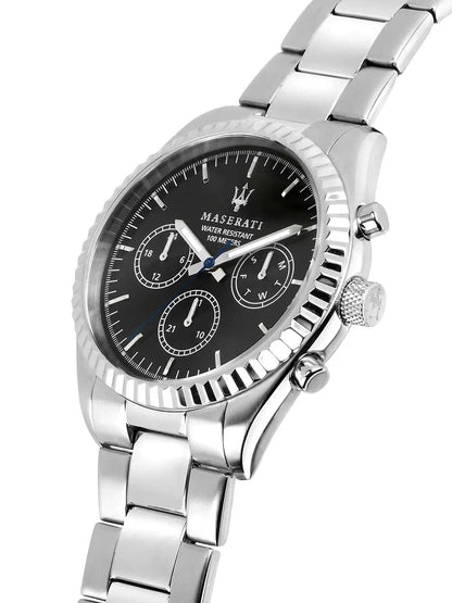 Maserati Competizione Men's R8853100023 Quartz Steel Watch Black Dial 43mm