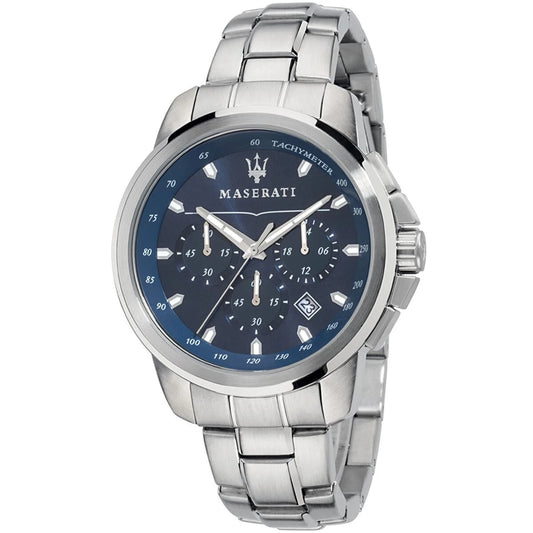 Maserati Successo Men's Stainless Steel Band Watch R8873621002 Blue Dial 44mm