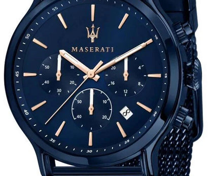 Maserati Epoca Men's R8873618010 Analog Blue Dial Stainless Steel Bracelet 42mm