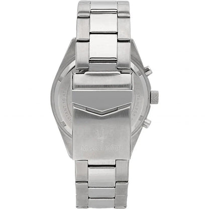 Maserati Competizione Men's R8853100013 Silver Quartz Steel Watch Blue Dial 43mm