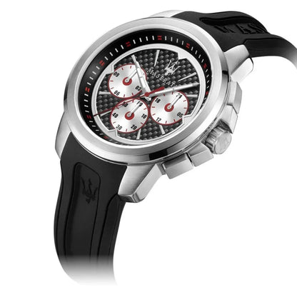 Maserati Sfida Chronograph Quartz R8851123001 Black Silicone Strap Men's Watch