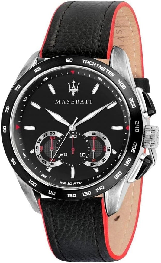Maserati Traguardo Men's Quartz Chronograph Watch R8871612028 Black Dial 45mm