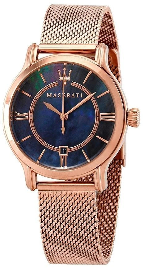 Maserati Epoca Ladies R8853118503 Quartz Blue Dial Pink Stainless Steel Watch