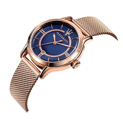 Maserati Epoca Ladies R8853118503 Quartz Blue Dial Pink Stainless Steel Watch