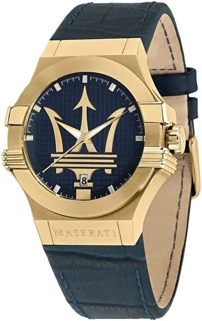 Maserati Potenza Men Watch R8851108035 Quartz Stainless Steel Leather Strap 41mm