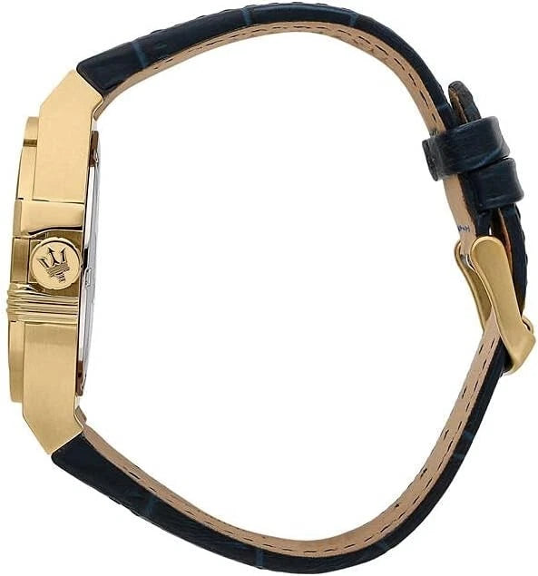 Maserati Potenza Men Watch R8851108035 Quartz Stainless Steel Leather Strap 41mm