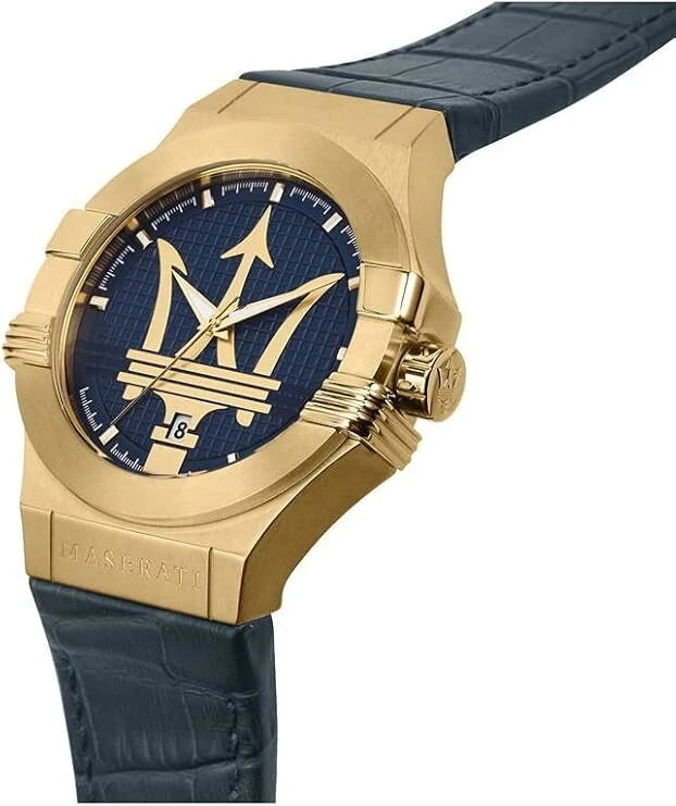 Maserati Potenza Men Watch R8851108035 Quartz Stainless Steel Leather Strap 41mm