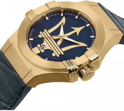 Maserati Potenza Men Watch R8851108035 Quartz Stainless Steel Leather Strap 41mm