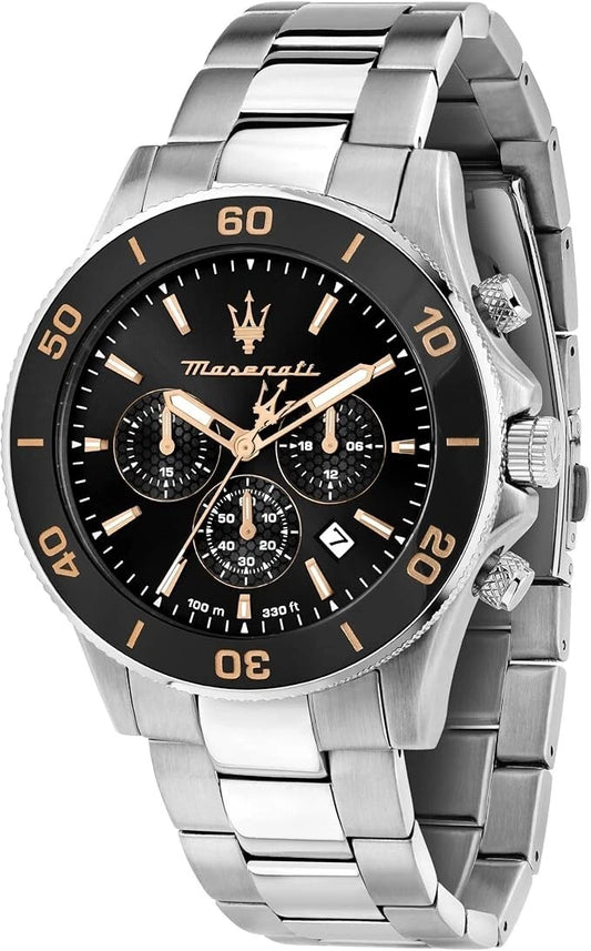 Maserati Successo Men's R8871621010 Chronograph White Dial Silicone Strap 45mm