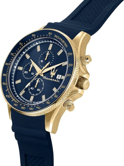Maserati Sfida Men's Chronograph Quartz Watch R8871640004 Silicone Band 44mm