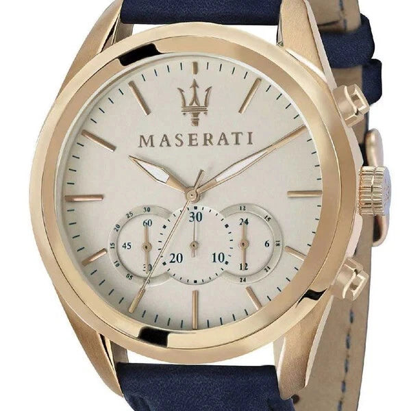 Maserati Traguardo Chronograph Men's Watch R8871612016 Steel 45mm White Dial