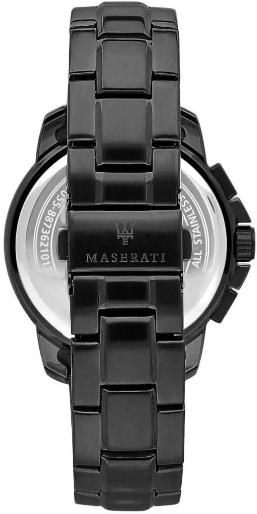 Maserati Successo Men's Chronograph Watch R8873621014 Black PVD Steel 44mm Dial