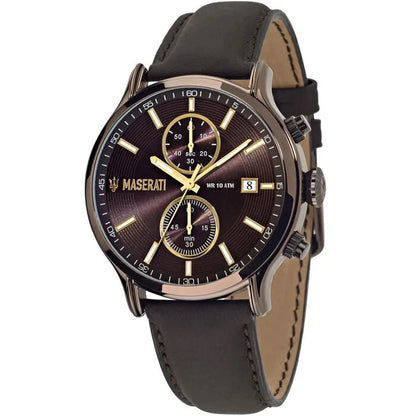 Maserati R8871618006 Men's Analog Brown Dial Mechanical Hand Wind 48mm Watch