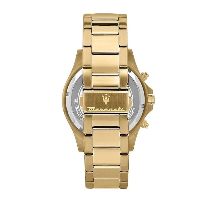 Maserati Sfida Analog Blue Dial Men's Watch R8873640008 Quartz 44mm Gold Band