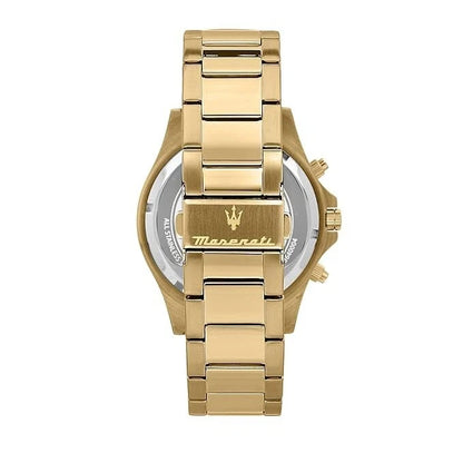Maserati Sfida Analog Blue Dial Men's Watch R8873640008 Quartz 44mm Gold Band