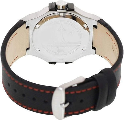 Maserati Men's R8851108001 Quartz Stainless Steel Watch Black Leather Strap 40mm