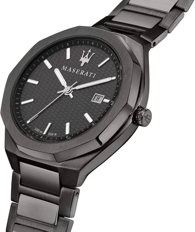 Maserati Stile Men's Analog Quartz Watch R8853142001 Grey Stainless Steel 45mm