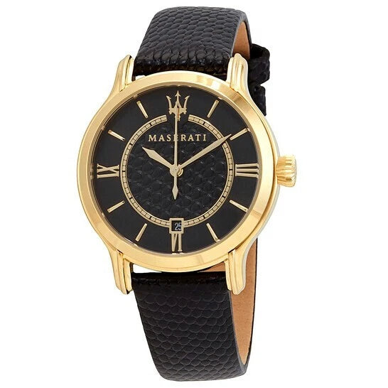 Maserati Epoca 34mm Black Genuine Leather Quartz Quartz Ladies Watch R8851118501