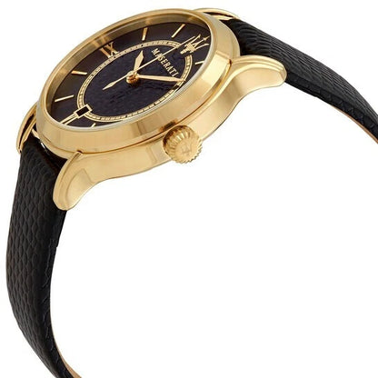 Maserati Epoca 34mm Black Genuine Leather Quartz Quartz Ladies Watch R8851118501