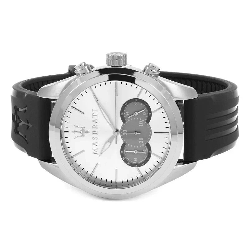 Maserati Men's R8871612012 Traguardo Chronograph Watch Silicone Strap 55mm Dial