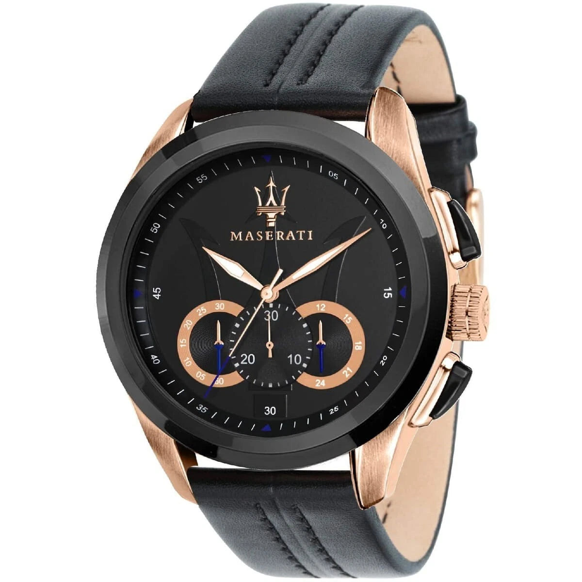 Maserati Traguardo Men's Quartz Chronograph Watch R8871612025 45mm Black Dial