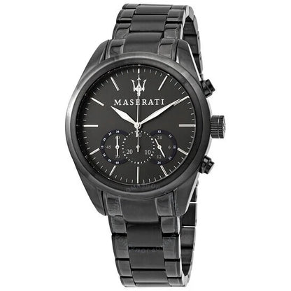 Maserati Traguardo Men's Analog Quartz Watch R8873612002 Steel 45mm Black Dial