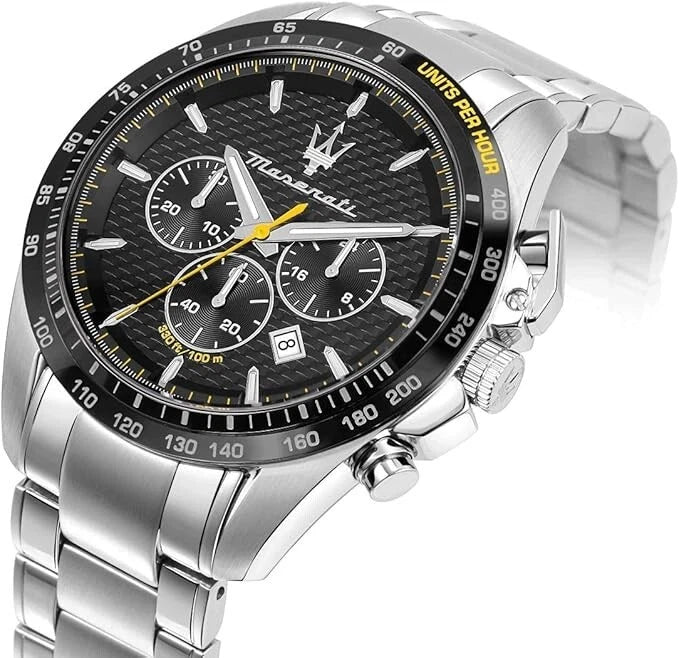 Maserati Traguardo Men's Watch R8873612042 Chronograph Quartz Steel Dial 45mm