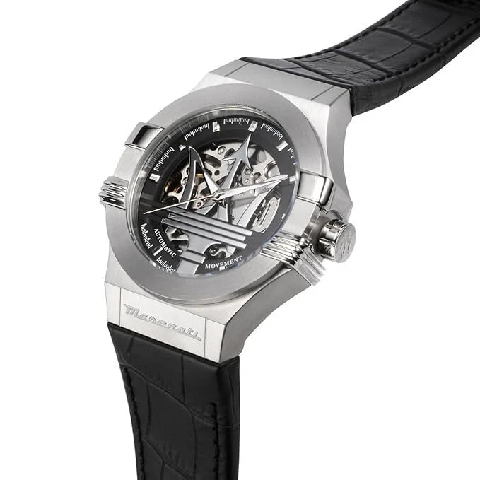 Maserati Potenza Mens R8821108038 Leather Band Multicolor Dial 40mm Analog Watch