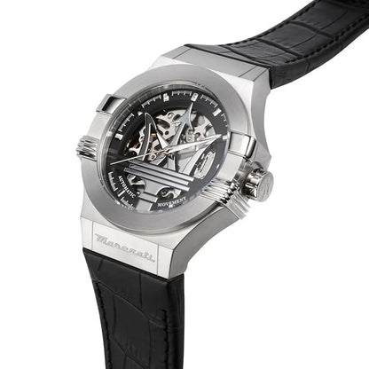 Maserati Potenza Mens R8821108038 Leather Band Multicolor Dial 40mm Analog Watch