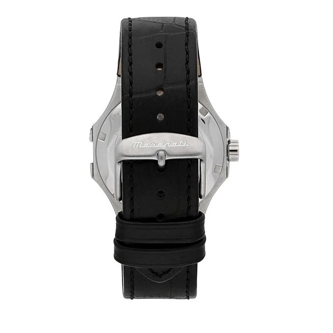Maserati Potenza Mens R8821108038 Leather Band Multicolor Dial 40mm Analog Watch