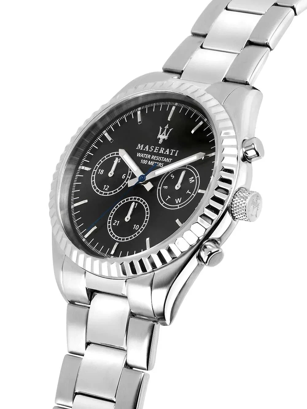 Maserati Competizione Men's R8853100023 Quartz Steel Watch Black Dial 43mm